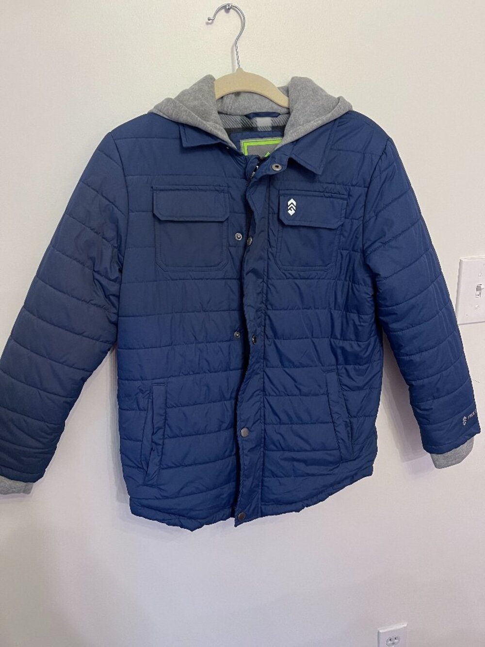 Free Country Boys Hooded Insulated Puffer Jacket Full Zip Pockets 10-12